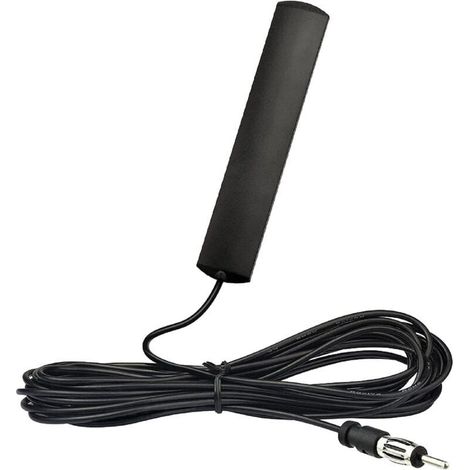 Kaelt - Antenne Autoradio Voiture Brise Collante Adaptateur Fiche DIN avec 3m Câble Compatible avec Auto Camion Véhicule SUV Jeep FM AM Radio Amplificateur HD Lecteur (1/5)