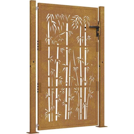 Maison Exclusive - Gartentor 100x125 cm Cortenstahl Bambus-Design