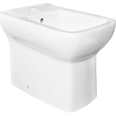 Bidet filo muro in porcellana bianca (1/2)