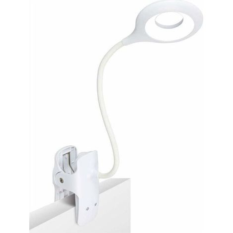 LED Lampe de Lecture,3 réglages différents Eye Protect lampe à pince Pour Livre,Lampe de lecture rechargeable USB,Lampe de bureau à pince à commande tactile (1/5)