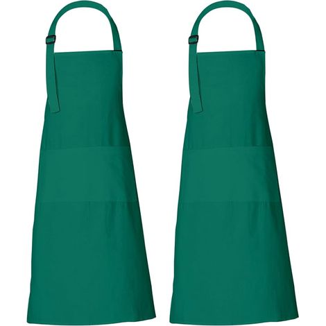 Grembiuli da cuoco per donna e uomo 88x69 cm semplici con 3 tasche, verde (1/4)