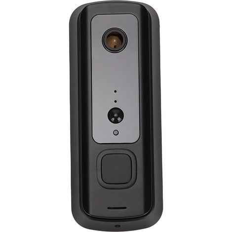Kabellose Video-Türklingel mit Zwei-Wege-App, Echtzeitüberwachung, geringem Stromverbrauch, integriertem PIR-Bewegungsmelder (schwarz) (1/5)