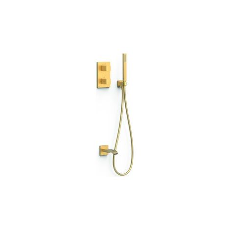 Kit robinet thermostatique encastré 2 voies pour baignoire et douche Therm-box Or Mat 24K - TRES 00635006OM