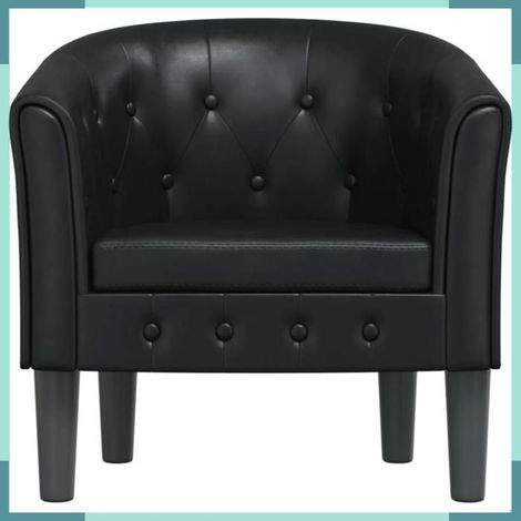 356457 Chaise cabriolet noir similicuir (1/5)