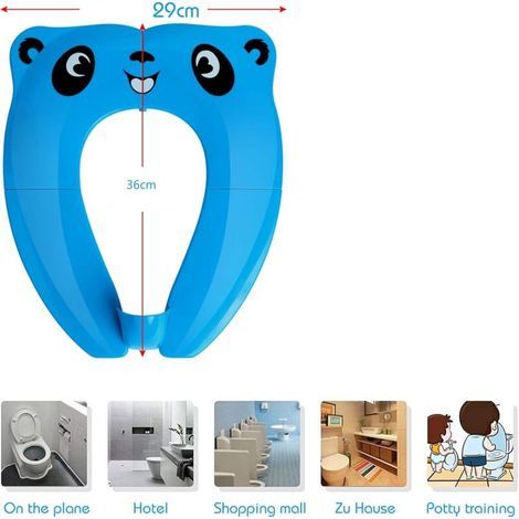 Réducteur de siège de toilette bébé bleu, siège de toilette enfant pliable, réducteur de toilette, pot de voyage pliable pour enfants, bébé (1/4)