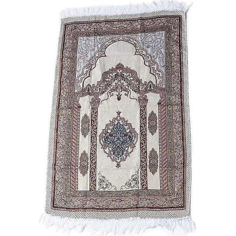 Tapis de prière léger en fil de coton, tapis de prière musulman pour salon, chambre ou hall d'entrée-100x70 cm-type 2 (1/4)