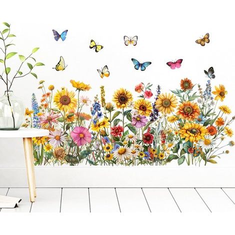 Wandaufkleber – 60 × 60 cm – Blumen-Wandaufkleber – Abnehmbar – Wandaufkleber – Dekoration – Selbstklebende Folie – Für Schlaf- und Wohnzimmer – Wohnaccessoires (1/5)