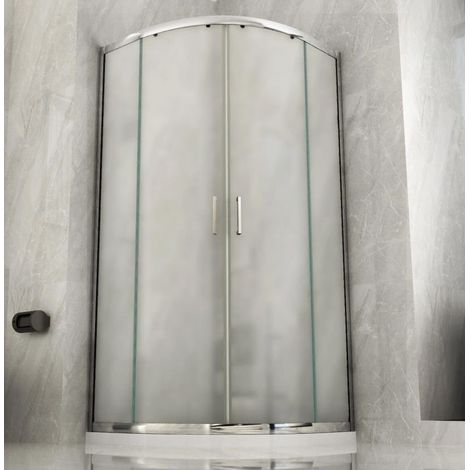 Box Doccia 70x90 Vetro Opaco 80x80 90x90 Semicircolare 6mm Scorrevole 190 - Misura Semicircolare 75x75