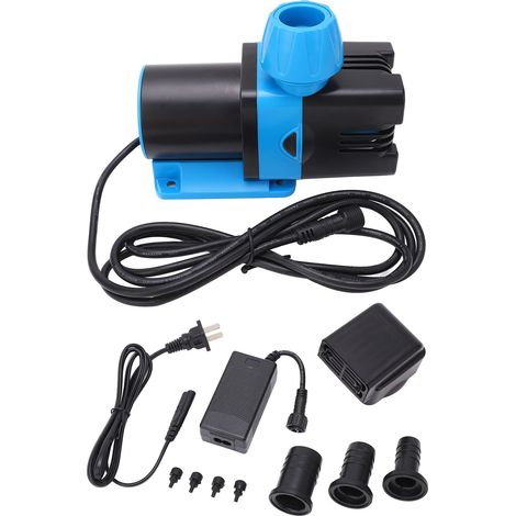 Pompe submersible DC 24V 25W ultra silencieuse à fréquence variable pour aquarium, jeu complet avec adaptateur US 100‑240V (1/5)