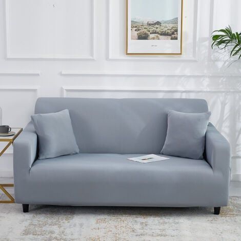Sofabezug 2 Sitzer 145-185cm Sofabezug mit Armlehnen Modern Elastischer Universal Sofabezug Sofaschutz Hellgrau (1/5)