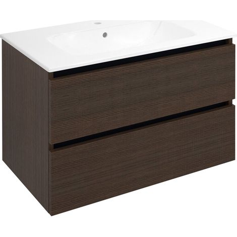 Meuble sous-vasque EZARA 79,8x52x46cm, pin rustique (1/4)