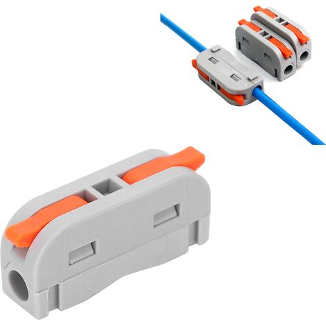 Connecteur miniature pour fils souples et rigides, une entrée et une sortie, bornier d'éclairage à connexion rapide (1/5)