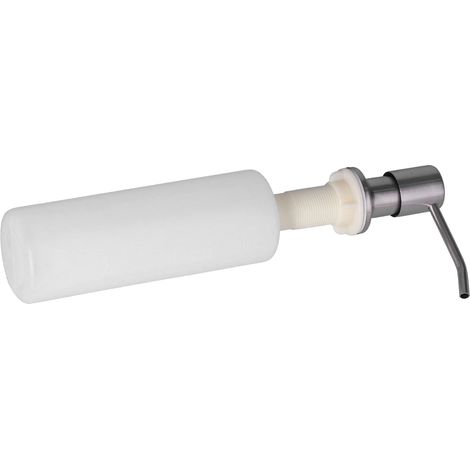 Distributeur de savon pour lavabo, en acier inoxydable, avec bouton-poussoir, 300 ml, accessoire pour la cuisine et la salle de bain. (1/5)