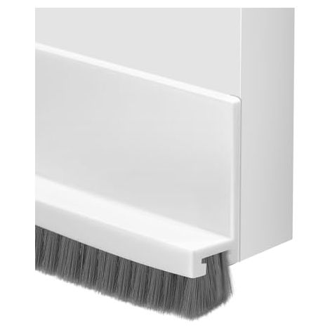 2 Pièces Joint Bas de Porte,100cm Bas de Porte Brosse,Boudin de Porte Adhesif pour Isolant Froid Isolation (Blanc) (1/5)