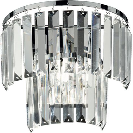 Lampada applique in cristallo 25x15 cm 1 luce G9 - CASTLE Silver