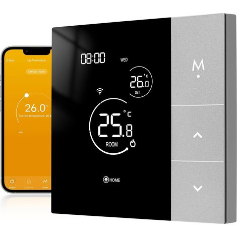 Thermostat Connecté WiFi Programmable 16A Chauffage Sol Compatible et , , Commande Vocale (1/5)