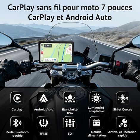 CarPlay Moto Display and Android Auto Wireless with TPMS (1/4)