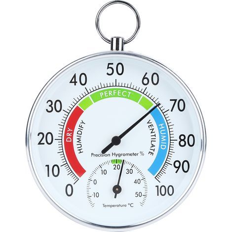 Wandmontiertes Thermometer-Hygrometer für den Innenbereich – Temperatur- und Feuchtigkeitsmesser für Zuhause, Lager und Büro (1/5)