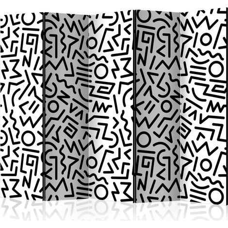 Paravento - Black and White Maze II [Room Dividers] - 225x172 (1/4)
