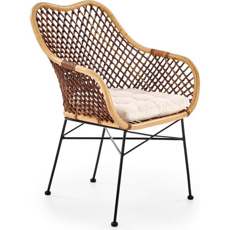Silla Houston 488 , 89x64x64cm, Tapiz, Metálico, Ratán