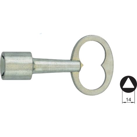 Clé femelle triangle pompier 14mm – Acier zingué – Pour cadenas de sécurité – Ergonomique et légère – Couillet