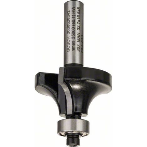 Bosch Abrundfräser Standard for Wood, 8 mm, R1 10 mm, L 16,5 mm, G 57 mm (1/5)