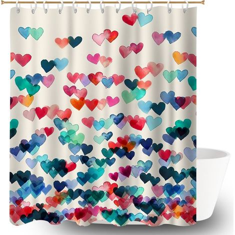 Voile de douche fluide en polyester 180x180 original rideau séchage rapide pour salle de bain avec baignoire (1/5)