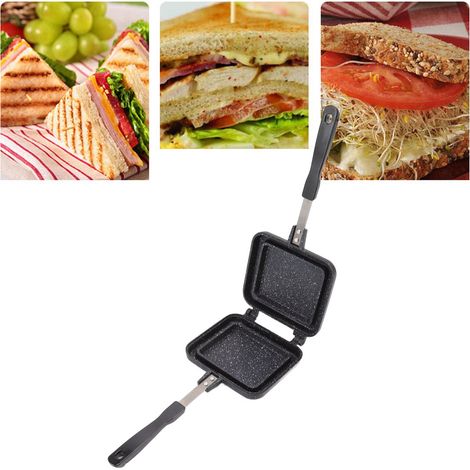 Herausnehmbare Sandwichpfanne, Sandwichmaker, doppelseitige Antihaftpfanne für Eier, Brot und Toast (1/5)