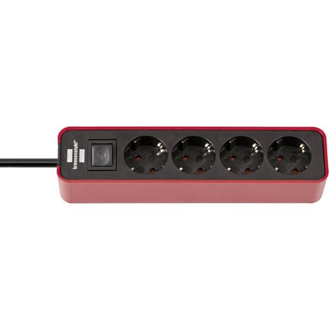Brennenstuhl 1153240070 Multipresa con interruttore 4 vie Rosso, Nero Schuko 1 pz. (1/5)