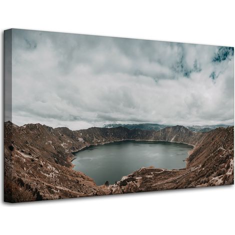 Leinwanddruck Natursee in den Bergen 80x50 cm