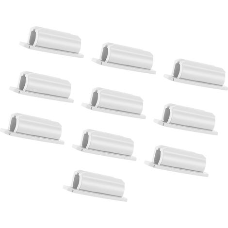 Lot de 10 porte-stylos adhésifs portables, petits porte-stylos à boucle pour bureau, blancs (1/5)