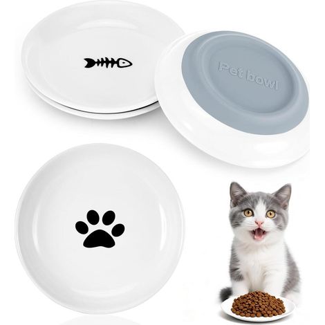 Bol Chat avec Base en Silicone – 6 pcs Gamelle Chat Ceramique usage simple top vente top vente top v (1/5)