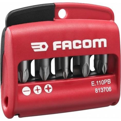 Embouts mixtes de vissage 1/4'' + porte-embout - FACOM - E.110PB