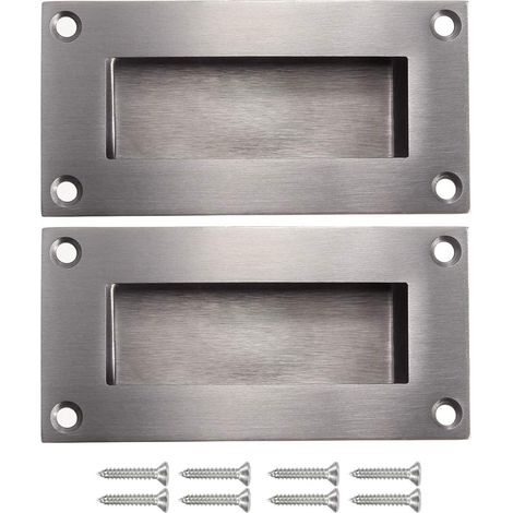 MINKUROW Maniglie Per Porte, Maniglia Nascosta, Maniglia Sostituibile Per Porte Scorrevoli Senza Maniglia, Protezione Anti-Collisione Rettangolare Anti-Collisione In Acciaio Inox Satinato Semplice Ma  (1/5)