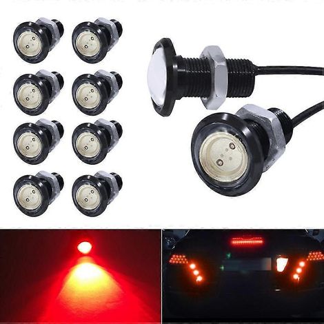 Lot de 10 feux de jour à LED, étanches, boîtier en alliage d'aluminium noir, compatibles avec les clignotants, les feux de brouillard, les feux arrière et les feux de recul des voitures et des motos. (1/5)