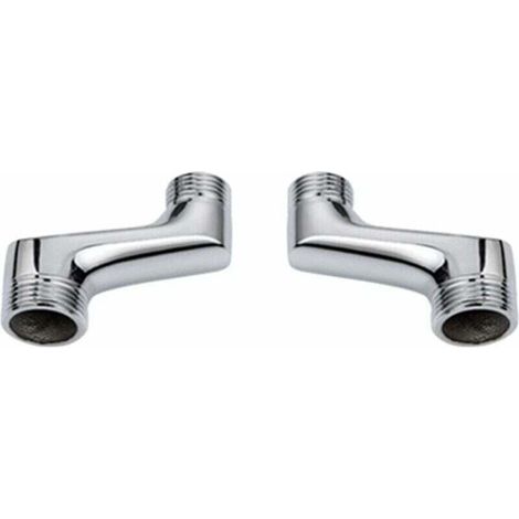 Raccord coudé douche Jonction tuyau Laiton, réducteur 1/2-3/4, chrome Plombiers, bricoleurs (1/3)
