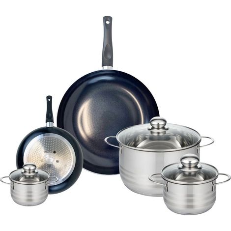 Ensemble de 2 Poêles de cuisson 20 et 32 cm et 3 faitouts 12, 16 et 24 cm Elo Prima Brillant (1/5)