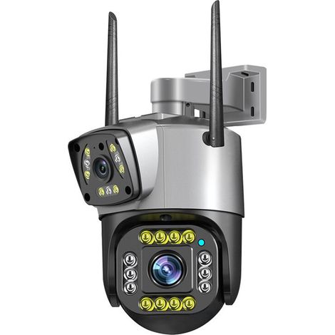 Telecamera di sicurezza WiFi per esterni, telecamera di sorveglianza WiFi wireless, telecamera per esterni impermeabile con visione notturna HD - Crezuo
