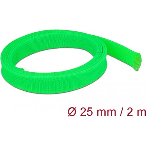 Delock Funda trenzada estirable 2 m x 25 mm, color verde