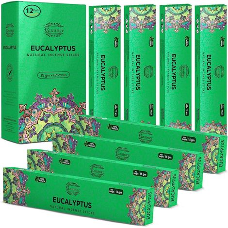Räucherstäbchen 12 Stück 15g organisch Aromatherapie Eukalyptus (1/5)