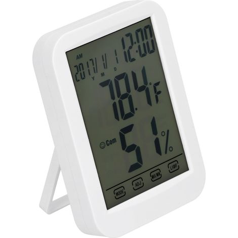 Thermomètre-hygromètre numérique avec écran tactile LCD, testeur de température et d'humidité pour la maison et le bureau (1/5)