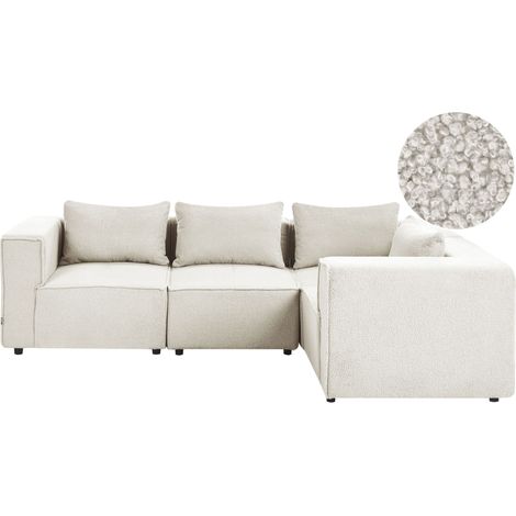Modular Left Hand Sofa Off-White Boucle Sectional Corner Couch Modern Living Room AXEBO (1/5)