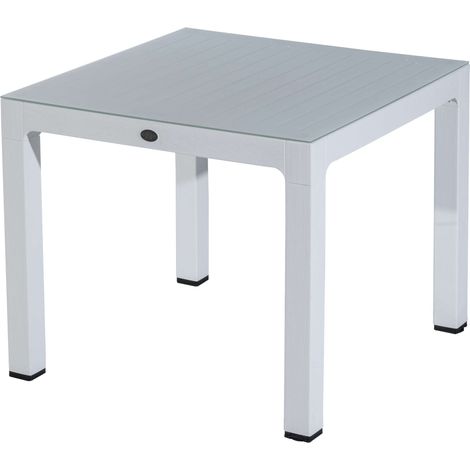 Tavolo Con Vetro Regnum Cm 90X90X75H Bianco