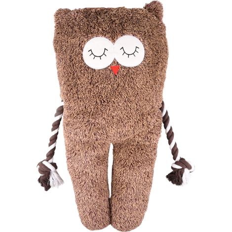 Peluche XL Hibou BONNY brun longueur 65 cm jouet pour chien - Flamingo