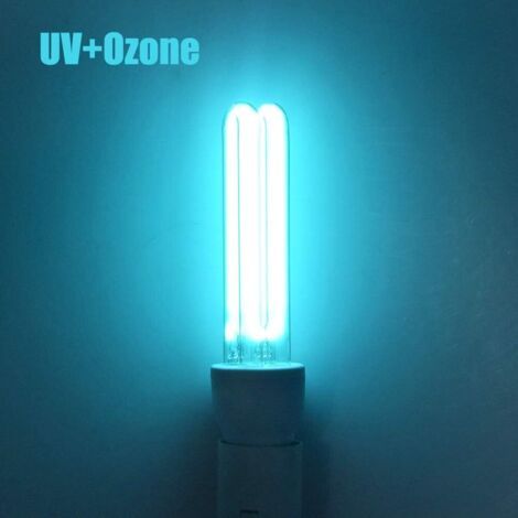 Lampe de désinfection UV 25W E27, tube quartz, stérilisation à l'ozone ultraviolet UVC 254 nm, angle d'irradiation de 360°. (1/4)