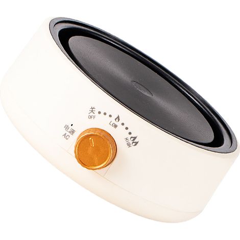 Plaque chauffante électrique multifonctionnelle mini anti-surchauffe à sec, chauffe rapidement, idéale pour le bureau et la maison (prise CN 220 V, beige). (1/5)