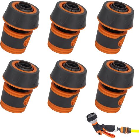 6 Raccord Tuyau d'Arrosage 3/4 Pouce (19mm), Raccord Rapide avec Revêtement en Caoutchouc, Kit de Réparation et Extension pour Arrosage Jardin, Irrigation et Lavage de Voiture (1/5)