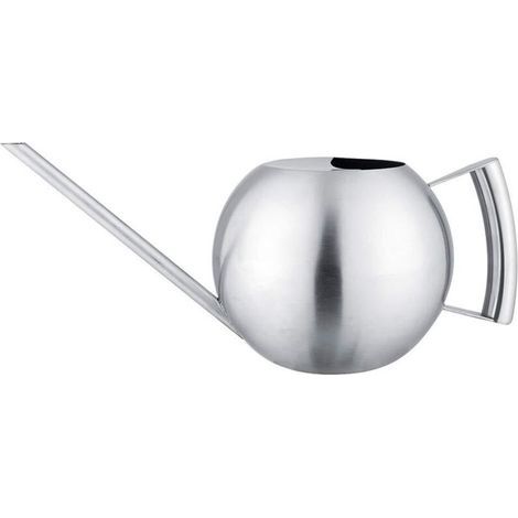 FENOPLASTICAPot D'arrosage En Acier Inoxydable, 1000 Ml, Rond, à Longue Bouche, Semi-ouvert, Pour Soins des Plantes, Avec Poignée Confortable, Pour la Maison, le Jardin Et les Plantes (1/4)