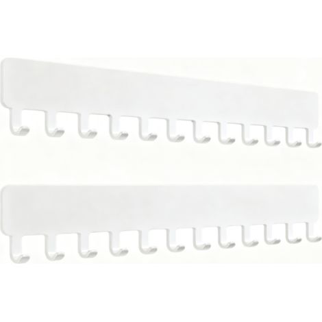 Porte-colliers - Métal - Fixation Murale Autocollante - Blanc - Lot de 2