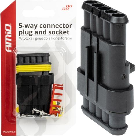 Conector de enchufe hermético supersellado de 5 pines amio-03521 (1/4)